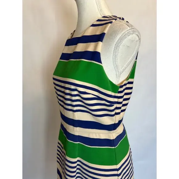 Esley | Blue/Green Striped Shift Dress | Medium - Picture 7 of 13